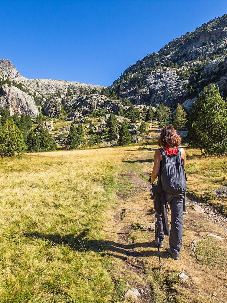 woman hiking in the mountains